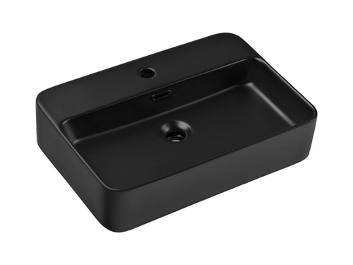 Umywalka Nablatowa Ceramiczna TRUST 2 BLACK E-6282 Czarny Mat