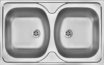 Zlewozmywak stalowy 2-komorowy - nakładany Tango