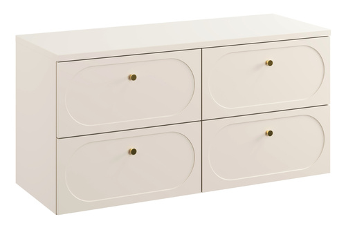 Zestaw Szafka Pod Umywalkę z Blatem 120 cm 4 Szuflady Donna Sand