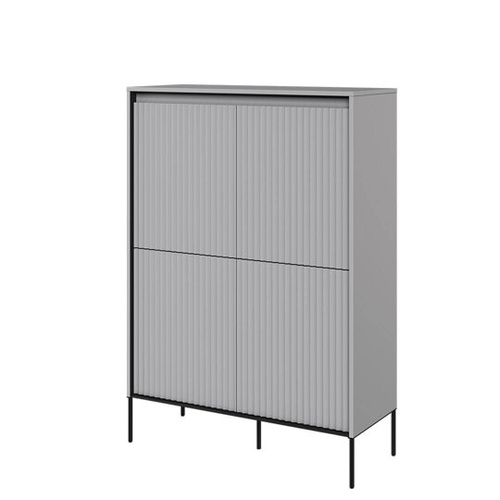 TREND TR-03 - Szafka 4-drzwiowa Z Oświetleniem Szara/Czarna