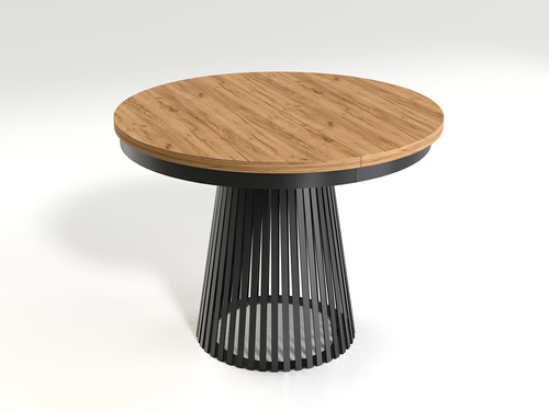 GARDA - Stół Okrągły Rozkładany Kraft Złoty Czarny Mat