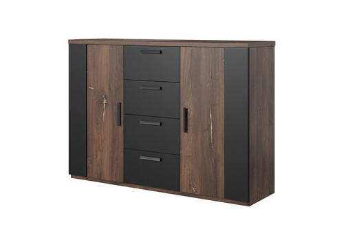 Sigma Komoda 2D4S Dąb Flagstaff / Czarny Mat