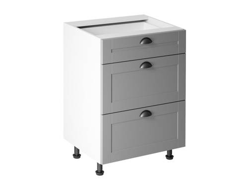 Szafka Kuchenna Dolna 3 Szuflady D60S3 Linea Grey Szary Mat