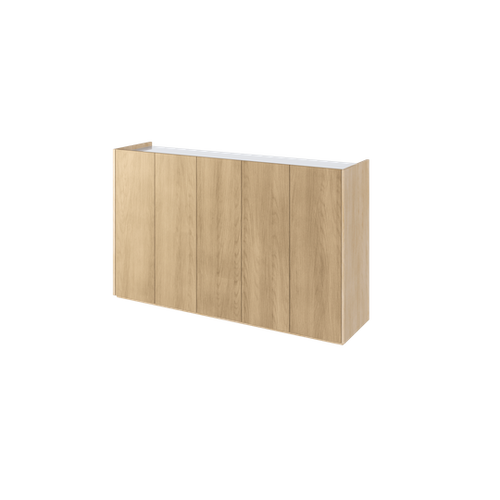 EASY EA-01 - Komoda 5-drzwiowa z Oświetleniem LED Dąb Scandi/Biały Połysk