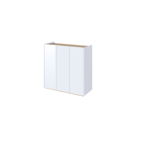 EASY EA-03 - Komoda 3-drzwiowa z Oświetleniem LED Biały Połysk/Dąb Scandi