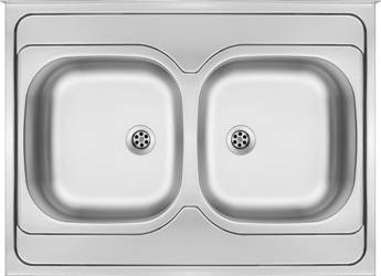 Zlewozmywak stalowy 2-komorowy - nakładany Tango