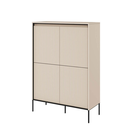 TREND TR-03 - Szafka 4-drzwiowa Z Oświetleniem Beż Piaskowy/Czarny