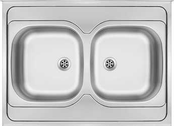 Zlewozmywak stalowy 2-komorowy - nakładany Tango