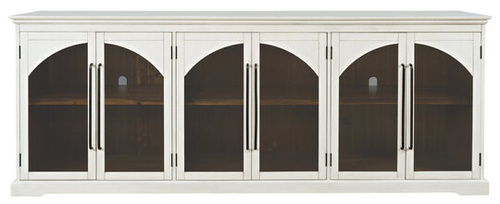 Avola AV2293-96 Komoda 244 cm biała drewno akacji przeszklone drzwi