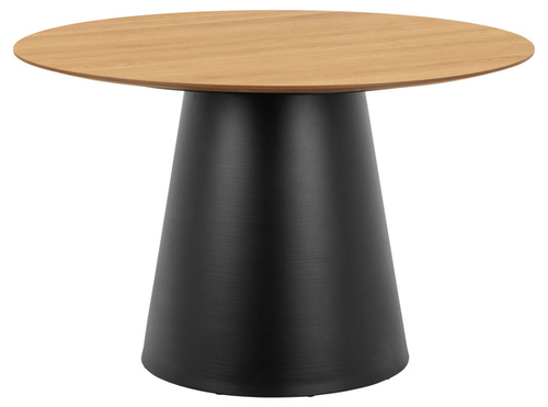 Actona Stół Jadalniany Okrągły Soli Dąb Olejowany Czarny Mat