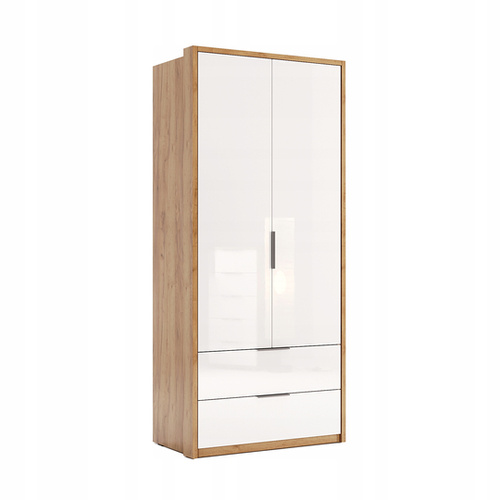 Asti AS-12-WB - Szafa 2D2S Dąb Craft Biały Połysk