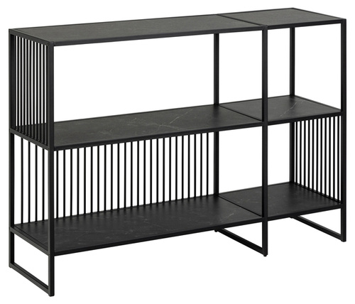 Actona Regał Niski Strington Metalowy Stelaż Czarny Mat