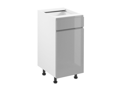 Szafka Kuchenna Dolna 1D1S Lewa D40S1-L Aspen Grey Szary Połysk