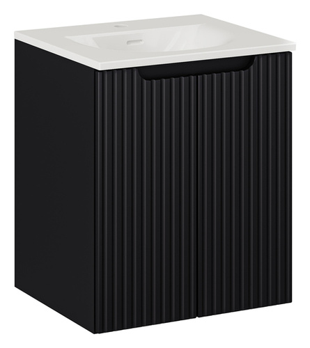 Szafka z umywalką 50 cm Nova Black z drzwiami