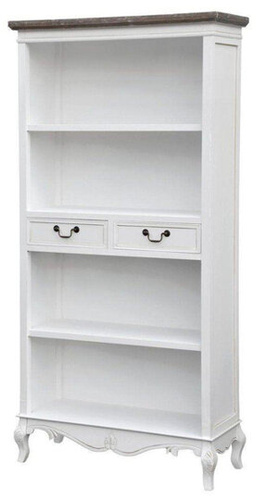 Rimini White 02 Regał 2S prowansalski biały brązowy wieniec drewno/mdf