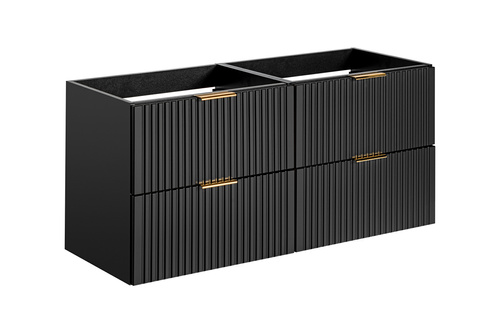 Zestaw Szafka Pod Umywalkę 4 Szuflady 120 cm Adel Black Czarny Mat