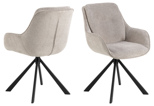 Actona Krzesło Do Jadalni z Podłokietnikiem Carrie Piaskowy