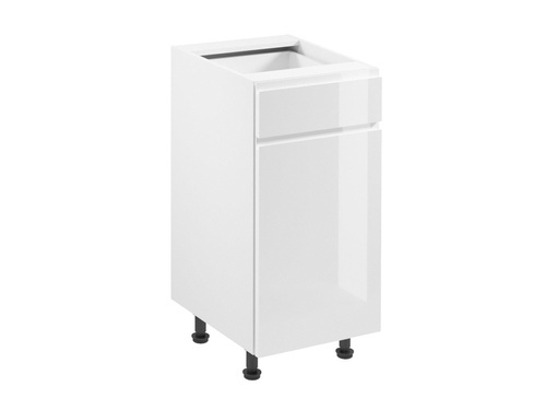 Szafka Kuchenna Dolna 1D1S Lewa D40S1-L Aspen White Biały Połysk