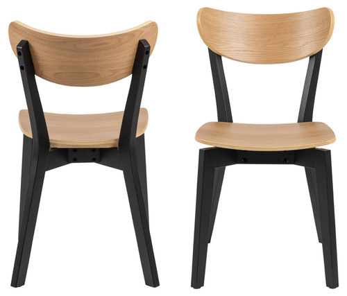 Actona Krzesło Roxby Dąb Kauczuk Czarne