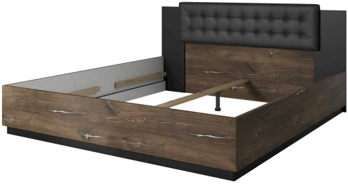 Sigma Łóżko 180 cm Dąb Flagstaff / Czarny Mat