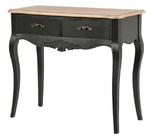 Sorrento SO024B Konsola 2S prowansalska czarna jasnobrązowy blat drewno/mdf