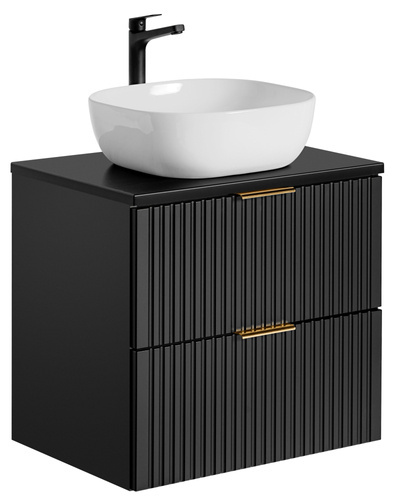 Szafka 60 cm ADEL BLACK z Blatem i Umywalką SMILE