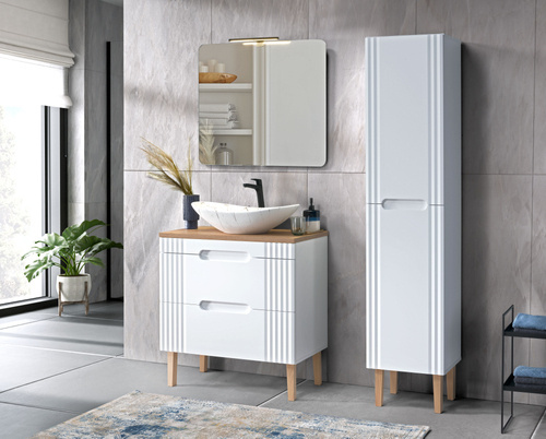 Zestaw 80 cm FIJI WHITE z umywalką LENA MW17