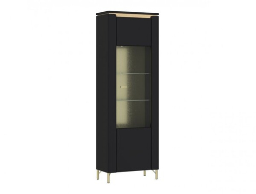 Norica LAZV01 - Witryna 1-drzwiowa Czarny Mat Złoty