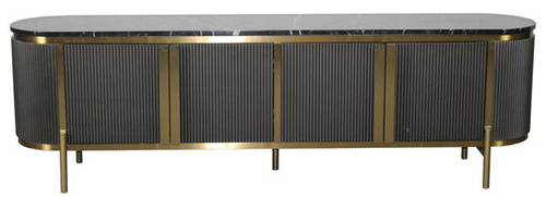 Stilig ST382A Komoda 200 cm ciemny grafit złote akcenty