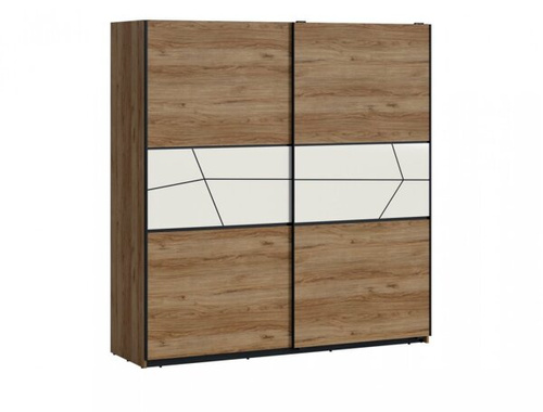 Brolo BROS07 - Szafa 2-drzwiowa Dąb Catania/Czarna Perła/Biała