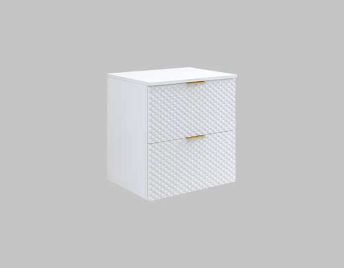 Laura - Szafka Pod Umywalkę 2S Wisząca 60 cm Biały Mat