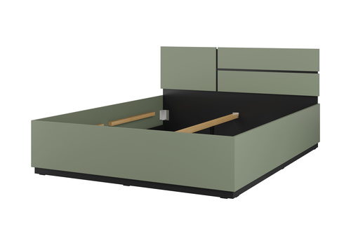 Cross S - Łóżko 160 cm Zgaszona Zieleń Czarny