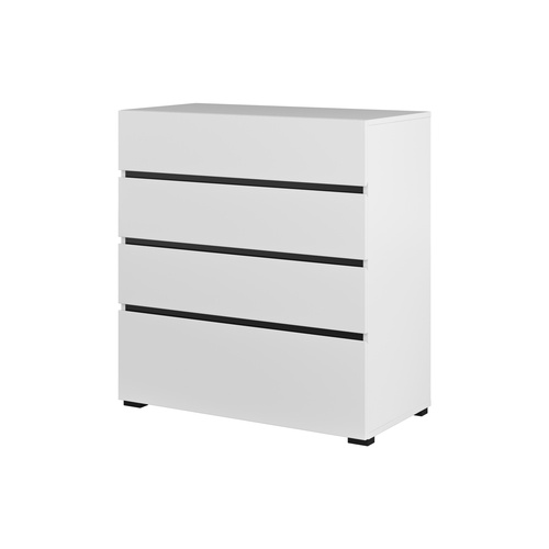 Cross S - Komoda 4 Szuflady Biały Czarny Onyks Mat