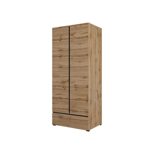 Cross S - Szafa 2D1S Dąb Wotan Czarny Onyks Mat