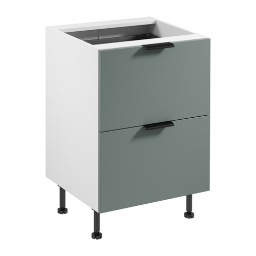 Szafka Kuchenna Dolna 2S z Wkładem Na Sztućce Sorento D60S2+1 AX Biały Green