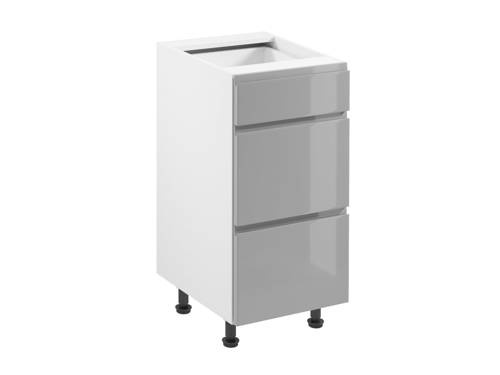 Szafka Kuchenna Dolna 3 Szuflady D40S3 Aspen Grey Szary Połysk