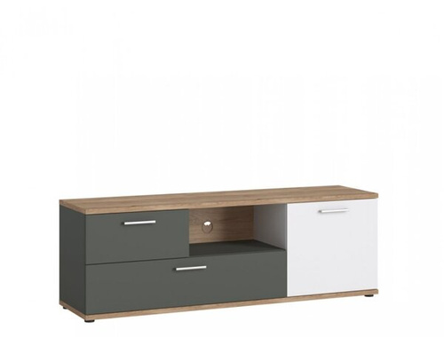 Twenty TWEF01 - Komoda RTV 1D2S Dąb Honey Castello/Biała/Szara