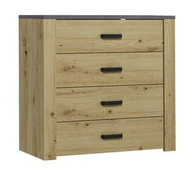 XL K4S - Komoda 4 Szuflady Dąb Artisan/Szary