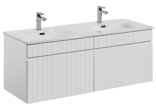 Zestaw 2 Szafek ICONIC WHITE 60cm z Podwójną Umywalką Sky