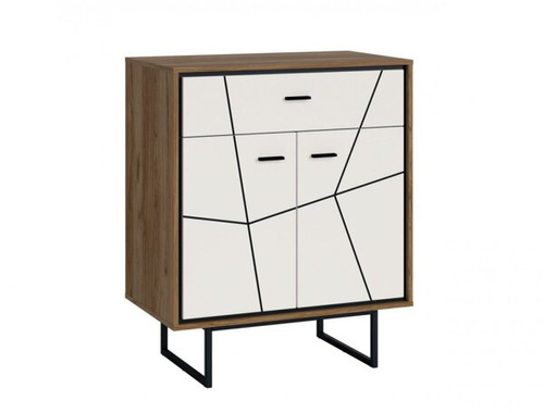 Brolo BROK09 - Komoda 2D/1S Dąb Catania/Czarna Perła/Biała