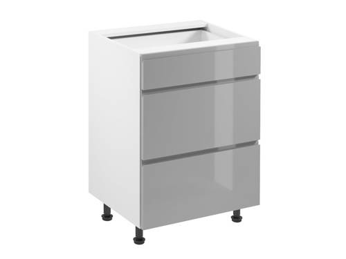 Szafka Kuchenna Dolna 3 Szuflady D60S3 Aspen Grey Szary Połysk