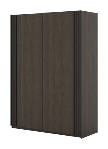 Niva - Szafa 2 Drzwi Przesuwnych 150 cm z Lamelami Dąb Dunin Czarny Mat