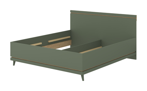 Scandi - Łóżko 180x200 cm Zgaszona Zieleń Dąb Olejowany