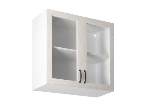 Szafka Kuchenna Górna Witryna 2-drzwiowa G80S Royal Sosna Nordycka Biały Mat