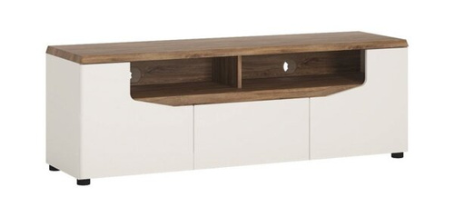 Toledo TOLF01 - Komoda RTV 2D1S Biała/Stirling Oak