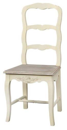 Rimini 028 Krzesło rzeźbione prowansalskie kremowe beżowe drewno/mdf