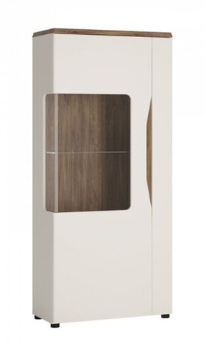 Toledo TOLV02L - Witryna Lewostronna 1-drzwiowa Biała/Stirling Oak