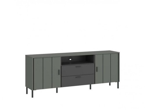 Shirley SHIF01 – Komoda RTV 2D2S Szarozielony/Antracyt/Nadruk