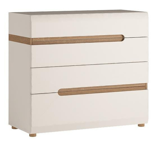 Linate TYP 44 - Komoda 4S Biała/Dąb Truflowy