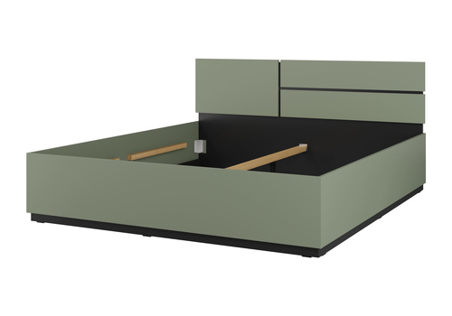 Cross S - Łóżko 180 cm Zgaszona Zieleń Czarny
